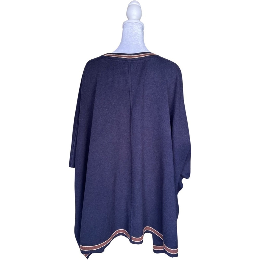 House of Harlow 1960 Navy Blue Poncho Sweater One Size Fits Most - Picture 3 of 5